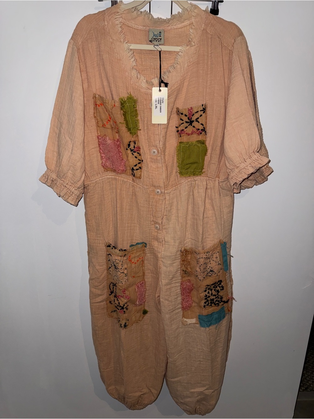 Jaded Gypsy Women’s Boho Patchwork Cotton Jumpsuit - Picture 2 of 4